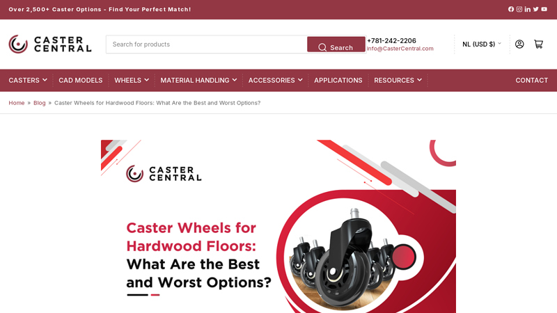 Caster Wheels for Hardwood Floors