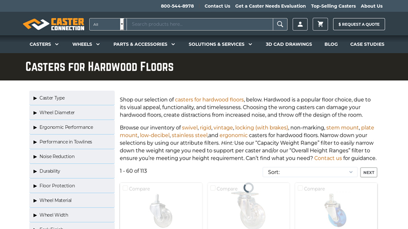 Casters for Hardwood Floors