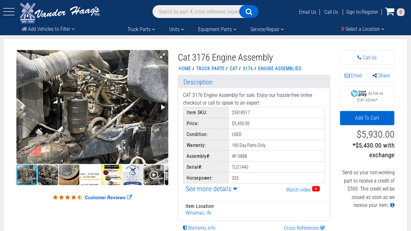 CAT 3176 Engine Assembly for Sale