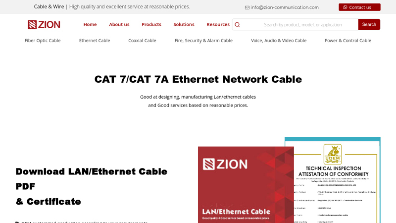 CAT7/CAT7A Ethernet Network cable manufacturer