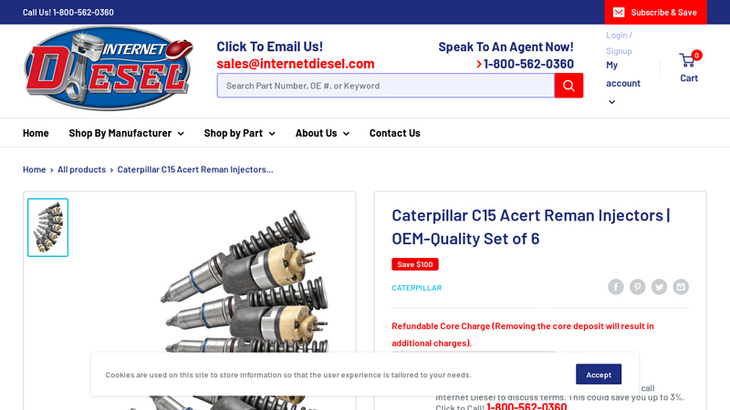 Caterpillar C15 Acert Reman Injectors