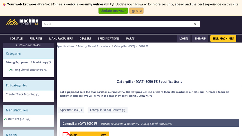Caterpillar (CAT) 6090 FS Specifications