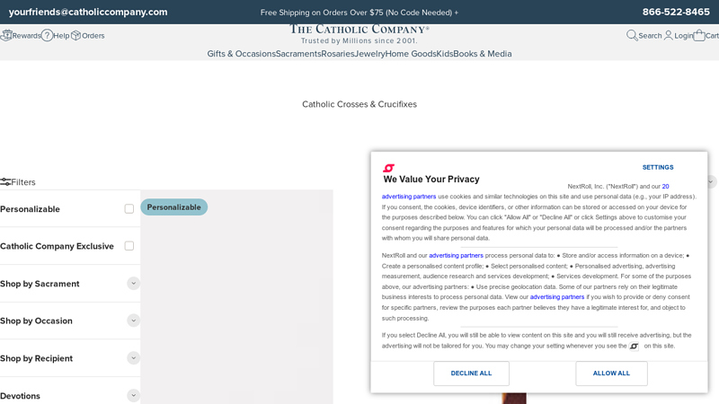 Catholic Crosses & Crucifixes for Sale