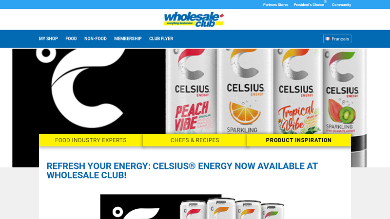 CELSIUS® Energy Drinks Now Available at Wholesale Club
