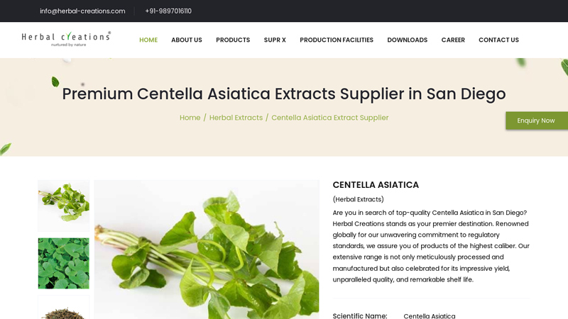 Centella Asiatica extracts supplier in San Diego