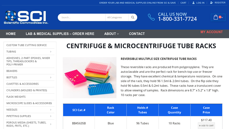 Centrifuge & Microcentrifuge Tube Racks
