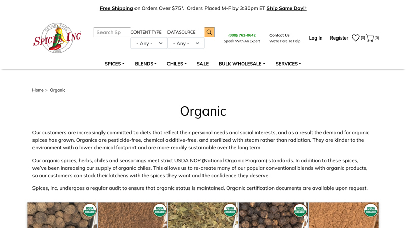 Certified Organic Spices