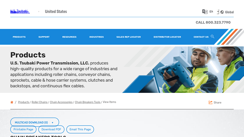 Chain Breakers Tools On U.S. Tsubaki Inc.
