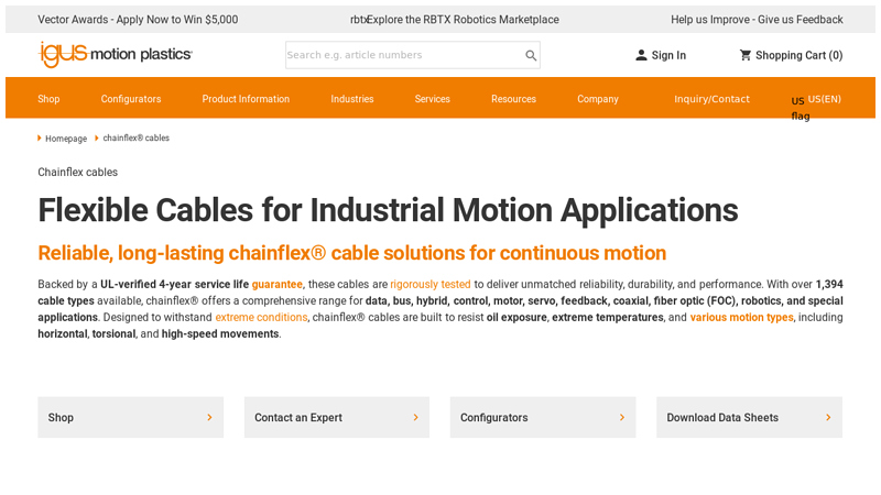 chainflex® Flexible Cable For Moving Applications