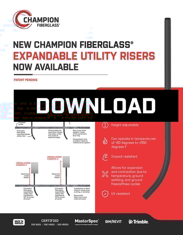 Champion Fiberglass Xpress Utility Risers Available Now