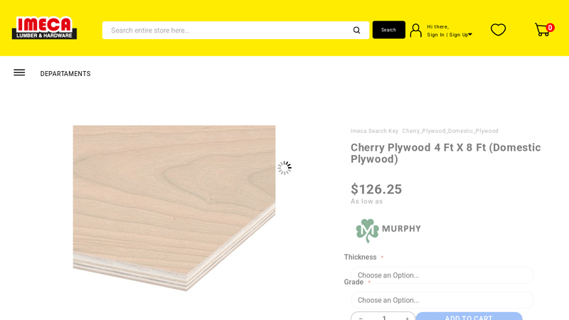 Cherry Plywood 4 ft x 8 ft (Domestic Plywood)