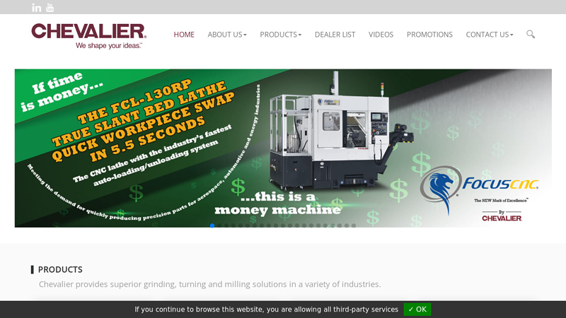Chevalier provides superior grinding, turning and milling solutions ...