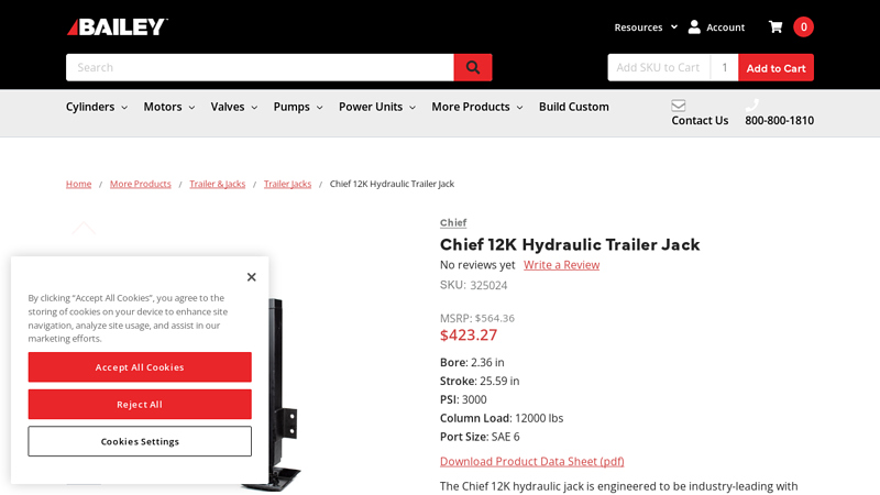 Chief 12K Hydraulic Trailer Jack