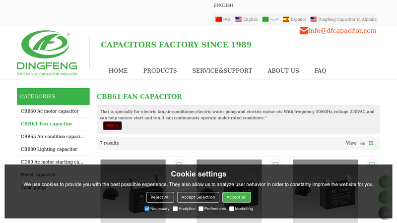 China CBB61 Fan capacitor Manufacturer, Supplier, Factory