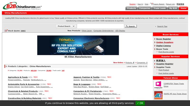 China Manufacturers On B2BChinaSources.Com For China ...