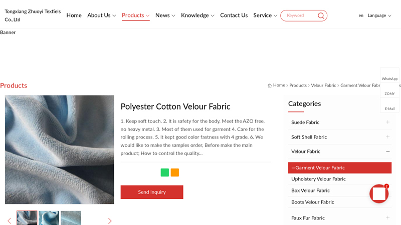 China Polyester Cotton Velour Fabric Manufacturers and Suppliers