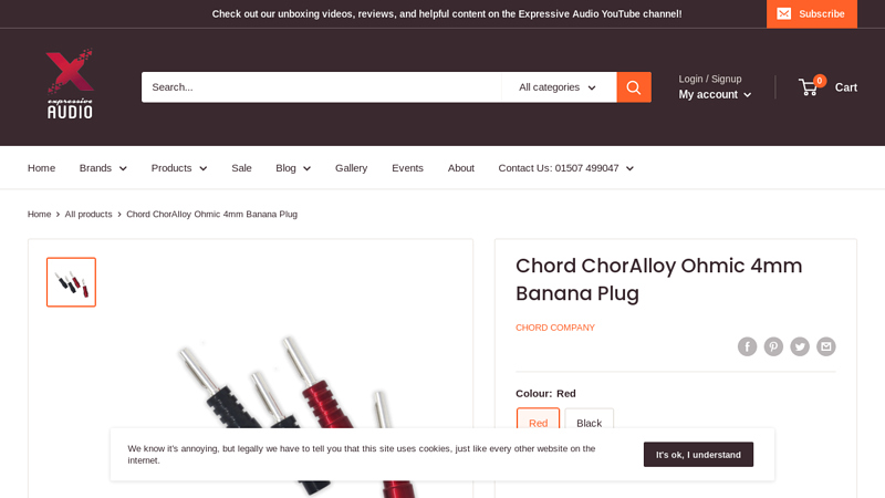 Chord ChorAlloy Ohmic 4mm Banana Plug