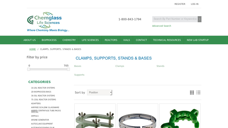 Clamps, Supports, Stands & Bases