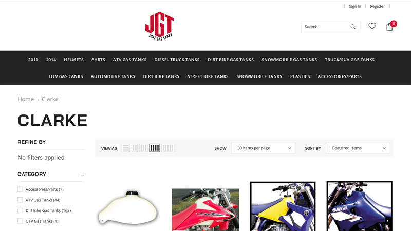 Clarke Gas Tanks for Dirt Bikes & ATVs