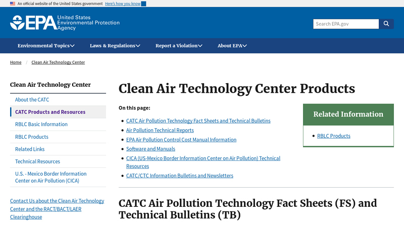 Clean Air Technology Center Products
