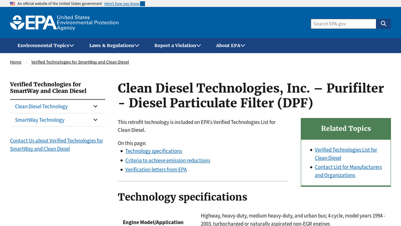 Clean Diesel Technologies, Inc. – Purifilter