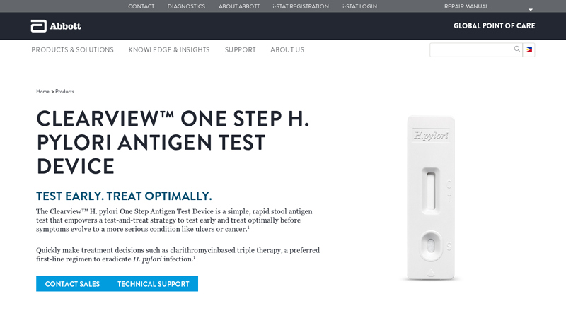 clearview™ one step h. pylori antigen test device