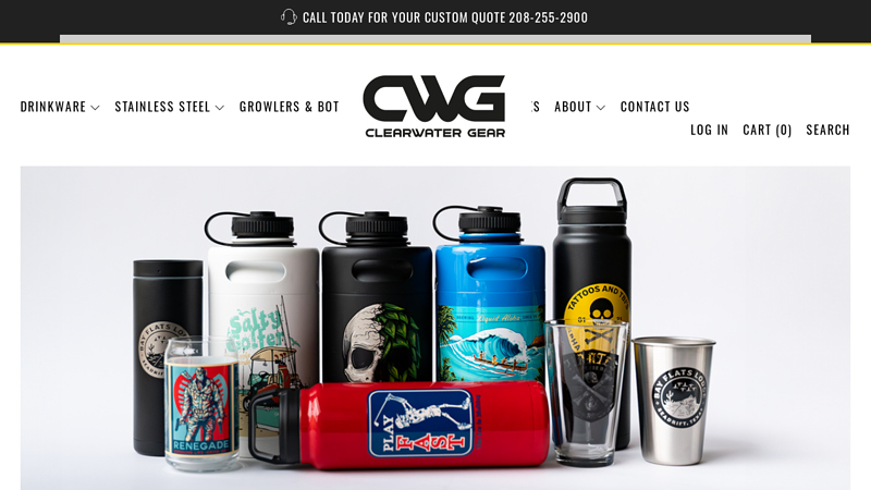 ClearWater Gear Custom Drinkware, Bottles, Growlers and Glassware
