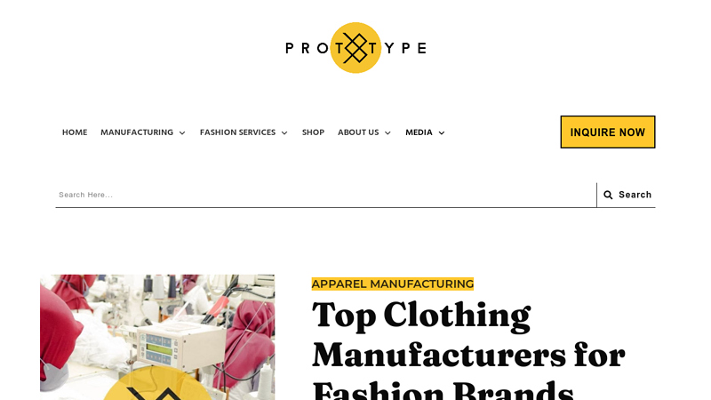 Clothing Manufacturers – Prototype