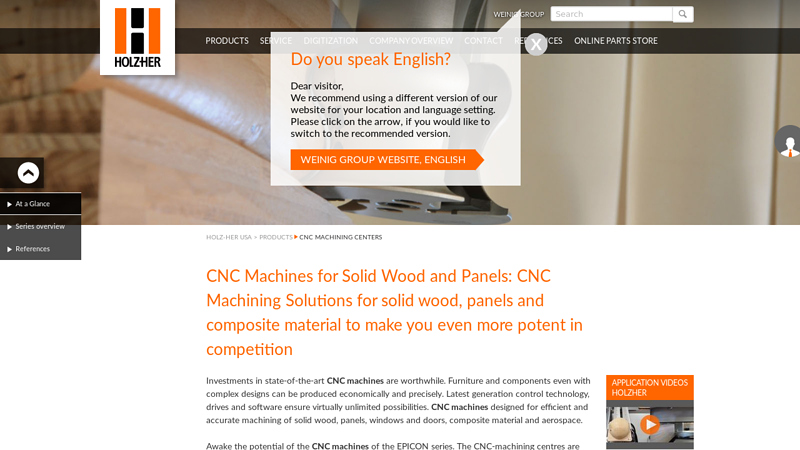 CNC machining centers and routers for woodworking and panels
