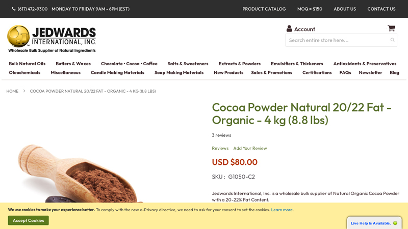 Cocoa Powder Natural 20/22 Fat