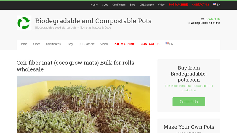 Coir fiber mat (coco grow mats) Bulk for rolls wholesale