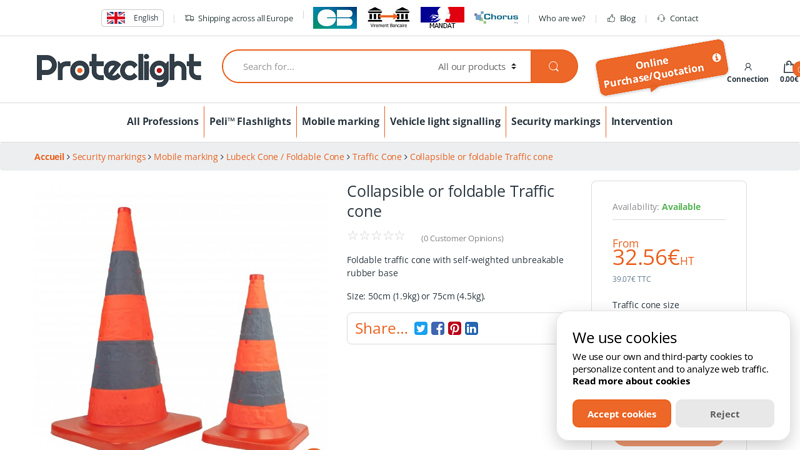 Collapsible or foldable Traffic cone