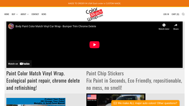 ColorMatchWrap.com Paint Color Match Vinyl Wrap Ecological Repair