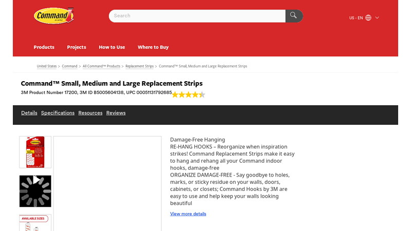 Command™ Small, Medium and Large Replacement Strips