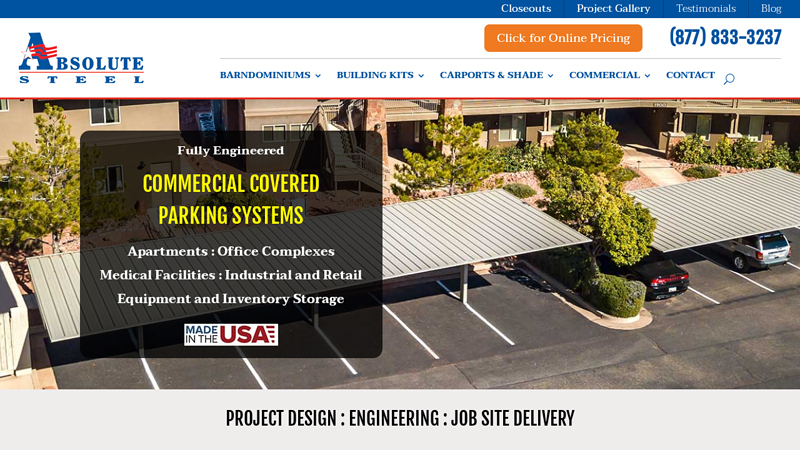 Commercial Carports and Covered Parking Structures