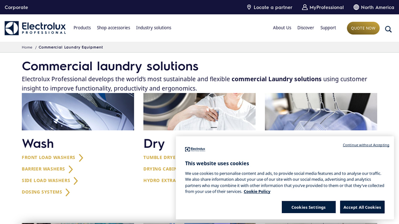 Commercial laundry equipment