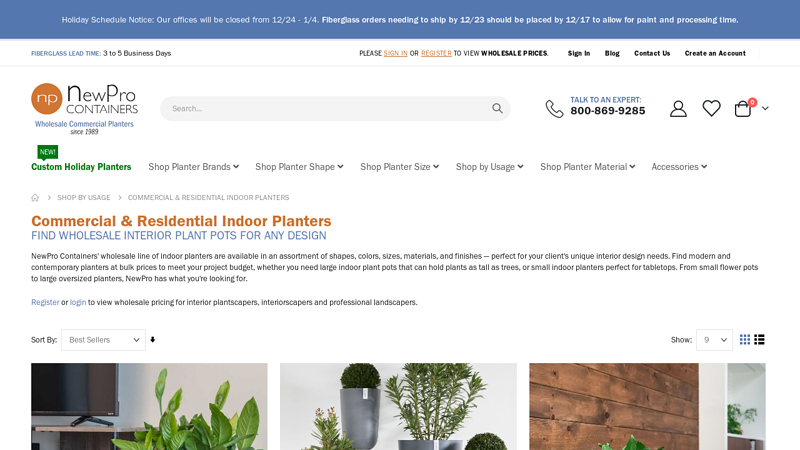 Commercial & Residential Indoor Planters