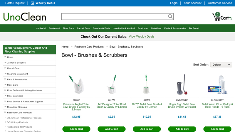 Commercial Restroom Toilet Bowl Brushes, Scrubbers ...