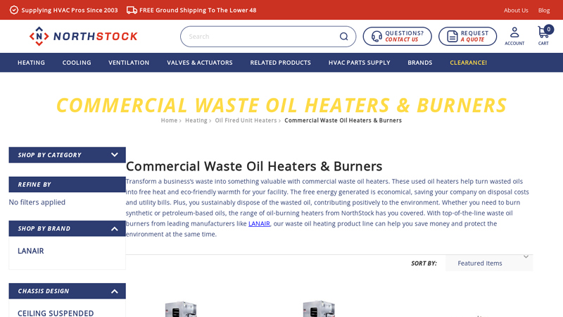 Commercial Waste Oil Heaters & Burners