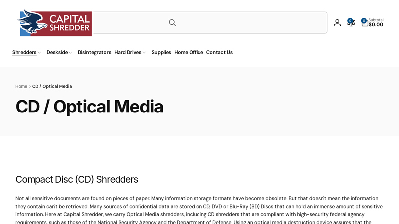 Compact Disc (CD) Shredders