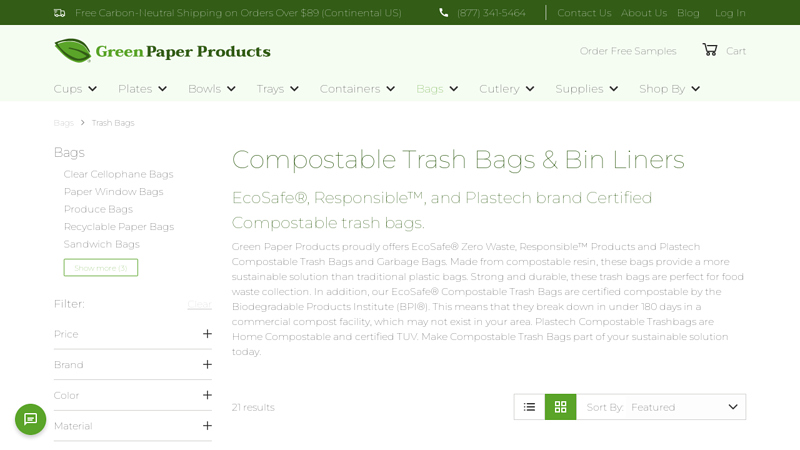 Compostable Trash Bags & Bin Liners