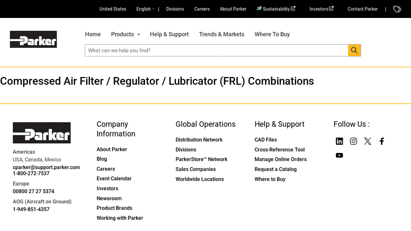 Compressed Air Filter / Regulator / Lubricator (FRL) Combinations