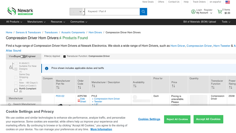 Compression Driver Horn Drivers