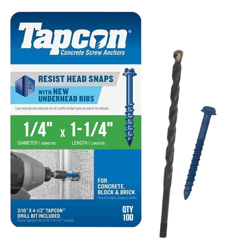 Concrete Anchors, Tapcon, Bits, American Made Anchors