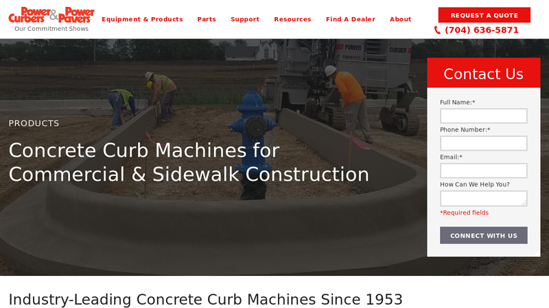Concrete Curb Machines for Commercial & Sidewalk Construction