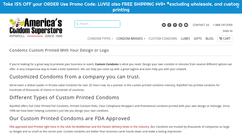 Condoms Custom Printed With Your Design or Logo