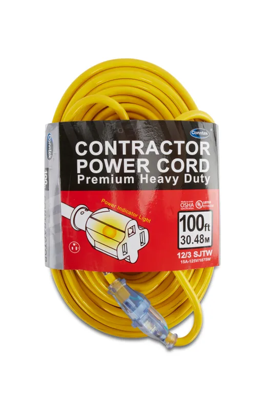 Conntek Heavy Duty Extension Cord with Lighted End 12/3 15amp ...