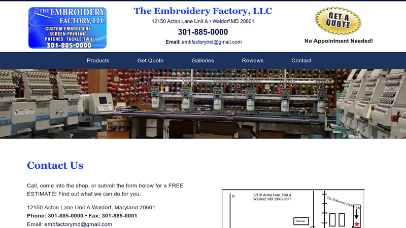 Contact Us The Embroidery Factory