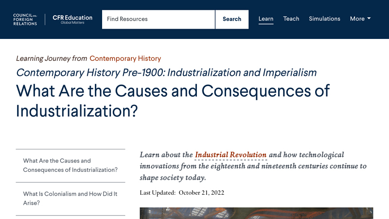 Contemporary History Pre