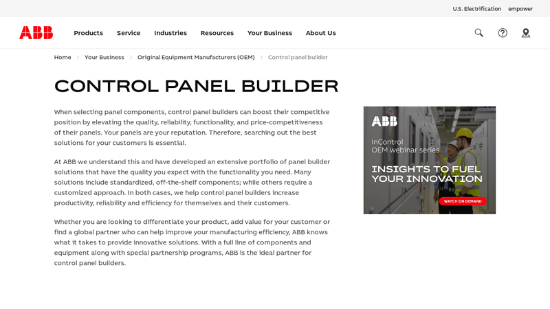 Control panel builder